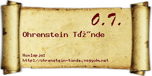 Ohrenstein Tünde névjegykártya